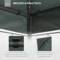 Outsunny Ersatzdach für Metallpavillon 3x4m wasserabweisend Pavillondach mit Doppeldach, Ersatzbezug für Gartenpavillon Partyzelt Gartenzelt Polyester Kohlegrau(m-4)