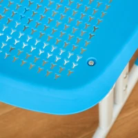 HOMCOM Banco Scuola con Sedia ad Altezza Regolabile e Luce per Bambini 6-12 Anni, Acciaio e MDF, Grigio(m-9)