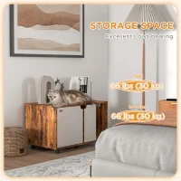 PawHut Hidden Cat Litter Box Furniture, with Sand Drain Pad - Rustic Brown(m-5)