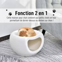 PawHut Maison pour chat panier chat lit chat design contemporain Doonut dim. 48L x 42l x 29H cm polypropylène blanc(m-5)