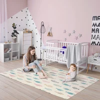 HOMCOM Alfombra Infantil Plegable Acolchado 2 Caras Alfombrilla de Juegos para Bebé Reversible Impermeable Antideslizantes con Superficie Grande 200x150 cm Multicolor(m-2)