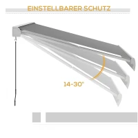 Outsunny Markise, elektrisch/manuell ausfahrbar, Vollkassette, Fernbedienung, Aluminiumrahmen, 3 x 2,5 m, Hellgrau(m-8)