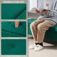 HOMCOM Sitzbank mit Stauraum, belastbar bis 120kg, 120x44x44,5cm, Grün(m-4)