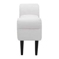 HOMCOM Banc Banquette Design Contemporain accoudoirs courbés Grand Confort 102L x 36l x 51H cm Blanc(m-9)