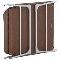 Outsunny Bain de soleil transat chaise longue inclinable pliable avec oreiller dossier réglable sur 5 niveaux marron(m-8)