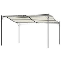 Outsunny 4 x 3 Meters Canopy Metal Wall Gazebo Awning Garden Marquee Shelter Door Porch - Cream(m-11)