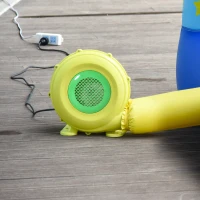 Outsunny Soplador Eléctrico de 450W para Castillo Hinchable Ventilador de Aire Industrial para Juguetes Inflables 35x26x33,5cm Amarillo y Verde(m-7)