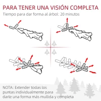 HOMCOM Árbol de Navidad 152 cm Árbol de Navidad Artificial con 354 Ramas y Patas de Metal para Interior Verde(m-7)