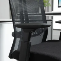 Vinsetto Silla de Malla Giratoria y Reclinable con Altura Ajustable Reposabrazos Reposacabezas y Soporte Lumbar Regulable Negro(m-9)