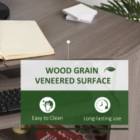 HOMCOM L-Shaped Corner Computer Desk w/ 2 Shelves Wide Worktop Keyboard Tray Drawer & CPU Stand Home Office Study Bedroom Furniture Grey(m-6)