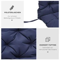 Outsunny Sitzpolster für Bänke, Bankpolster mit Befestigungsbändern, für bis zu 3 Personen, Schaumstoff-Füllung, Sitzpolste(m-7)