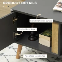 HOMCOM Coffee Table for Living Room, Modern Centre Table with Storage Compartments and Cabinets, Rectangular Side Table, 115x 58x 45cm, Grey(m-6)
