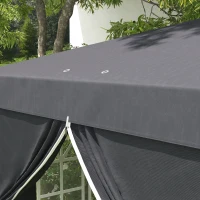 Outsunny Gazebo 3x3 ad Altezza Regolabile con Fori di Drenaggio e Borsa da Trasporto, in Metallo, Grigio(m-8)