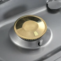 Outsunny Foldable Gas BBQ Grill 2 Burner Garden Barbecue Trolley w/ Lid Side Shelves Storage Pocket Piezo Ignition Thermometer, Aluminium Alloy(m-10)