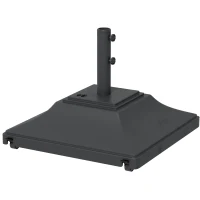 Outsunny 60kg Water/Sand Fillable Parasol Base, with Wheels - Black(m-1)