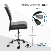 Vinsetto Bürostuhl Schreibtischstuhl, höhenverstellbar, Mesh, 43 cm x 58 cm x 100 cm, Schwarz(m-5)