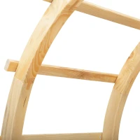 Outsunny Rosenbogen mit Bank Gartenpergola Sitzbank Rosenbank Laubenbank Philosophenbank Rankgitter Rankhilfe Gartenbank Massivholz Natur 120 x 55 x 207 cm(m-8)