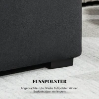 HOMCOM 3-teiliges Möbel-Set mit Stauraum, 2 x Sitzhocker, Polster-Sitztruhe, belastbar bis 130 kg, 75 x 40 x 42 cm, Dunkelgrau(m-6)