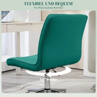 HOMCOM Bürostuhl Office-Stuhl Schreibtischstuhl, höhenverstellbar, Samtoptik, 51 cm x 64 cm x 78-88 cm, Grün(m-5)