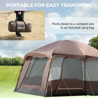 Outsunny 3-4 Man Two Room Camping Tent Dome Tent with Vestibule, UV50+ Cabin Tent with 3000 mm Water Column, Groundsheet, Portable Carry Bag, for Travel, Hiking, Sport(m-7)