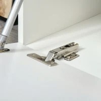 HOMCOM Meuble TV LED Style Contemporain - 2 placards Porte abattante, étagère Verre - Panneaux Particules MDF Blanc laqué(m-8)