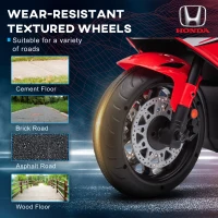 HOMCOM 6V Honda Licensed Kids Motorcycle w/ Music, Training Wheels - Red(m-4)
