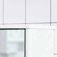 kleankin Bathroom Mirror Cabinet, Wall Mounted Storage Cupboard with Double Doors and Adjustable Shelf, Bathroom Organizer, Grey(m-9)