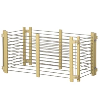 PawHut Welpenlaufstall größenverstellbar Natur(m-10)