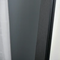 HOMCOM Specchio da Terra e Parete con Supporto Richiudibile e Cornice in MDF, 37x48x152cm, Nero(m-8)