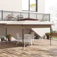 Outsunny Ersatzdach für Gartenzelt, Gartenzeltdach, wetterbeständig, 30+ UV, 325 x 325 cm, Beige(m-2)