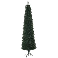 HOMCOM Albero di Natale Slim Alto 180cm con Base Pieghevole, Albero di Natale Artificiale con 380 Rami, in PVC e Metallo, Verde(m-10)