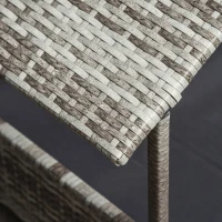 PawHut Wicker Dog House, Rattan Pet Bed, with Removable Cushion, Canopy, for Small and Medium Dogs - Dark Grey(m-8)