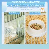 PawHut Cage hamster cage rongeur avec tunnel et accessoires inclus fil d'acier 58 x 32 x 31 cm gris(m-7)