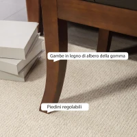 HOMCOM Panca Fondo Letto Imbottita con Design a Bottoni e Gambe Ricurve, in Pelle PU e Legno, 120x38x46 cm, Nero(m-6)