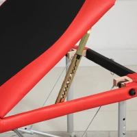 HOMCOM Lettino da Massaggio Pieghevole ad Altezza Regolabile, Lettino Professionale per Massaggi in Alluminio e Plastica, 215x81x61-84 cm, Nero e Rosso(m-8)