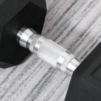 HOMCOM 15KG Single Rubber Hex Dumbbell Portable Hand Weights Dumbbell Home Gym(m-8)