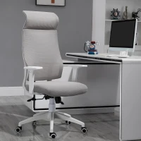 Vinsetto Silla de Oficina Silla de Escritorio Giratoria Ajustable en Altura y Reclinable hasta 120° Bloqueo de Posición 64x61x120,9-128,9 cm Gris(m-2)