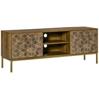 HOMCOM Mobile TV Moderno per TV fino a 65" con 2 Armadietti e 2 Ripiani Aperti, 145x39x55cm(m-1)