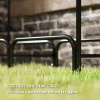 Outsunny Portalegna da Interno ed Esterno in Metallo con Telo Porta Legna e Copertura, 120x36x99 cm, Nero(m-7)