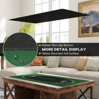 SPORTNOW Professional Poker Mat, Six-Player Water-resistant Poker Table with Felt Surface, Carry Bag, Green(m-5)