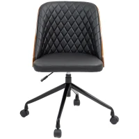 Vinsetto Bürostuhl Schreibtischstuhl Drehstuhl Home-Office-Stuhl höhenverstellbarer ergonomisch 360°-Drehräder Schaumstoff PU Schwarz 48,5 x 54,5 x 81-87 cm(m-10)