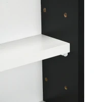 HOMCOM Vitrina Expositora Vitrina de Pared con Estantes Ajustables y 2 Puertas Correderas de Vidrio para Colecciones Perfumes Figuras de Decoración 80x9,5x60 cm Blanco y Negro(m-7)
