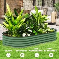 Outsunny Set of Two 181 x 93cm Steel Planters - Green(m-8)