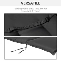 Outsunny Set 2 Cuscini per Sedia a Sdraio da Giardino, Materassini Imbottiti Impermeabili Antimuffa Antiscivolo 120x50x6cm(m-6)