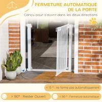 PawHut Lot de 2 barrières de sécurité pour animaux domestique avec fermeture automatique double verrouillage largeur 75-82 cm(m-5)