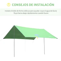 Outsunny Toldo de Refugio Portátil 300x292 cm Impermeable Carpa Ligero Tienda de Campaña Grande para Camping Playa Picnic Senderismo Protección UV Verde(m-7)