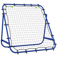 HOMCOM Adjustable Rebounder Net Kickback Target Goal for Teens Adults Training, Blue(m-1)