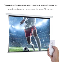 HOMCOM Pantalla Proyector Eléctrica Portátil Universal 100 Pulgadas Pantalla para Proyección Motorizada 4:3 con Control Remoto Cine en Casa Presentaciones Colgada de Pared(m-4)