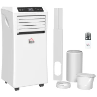 HOMCOM 10000 BTU Air Conditioning Unit, 3-in-1 Portable Air Conditioner, Dehumidifier, Cooling Fan with Remote Control, Digital Display, 2 Speeds, 24H Timer, Window Venting Kit, 18m²(m-1)