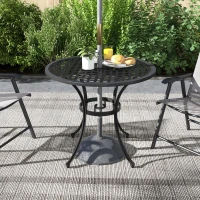 Outsunny Round Aluminium Table, with ⌀50mm Parasol Hole(m-7)